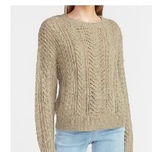 Woman’s gold metallic cable knit crew sweater size Medium.